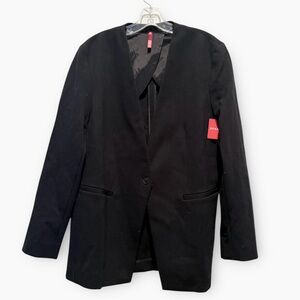 NWT Spanx The Perfect Blazer Ladies Large Classic Black Collarless Jacket